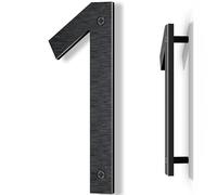 Lookopen 8 Inch Black Large House Numbers, Modern Floating Metal House Numbers for Outside, Aluminium Home Address Numbers for Front Door Outdoor Brick House (1)