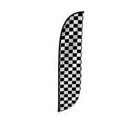 LookOurWay Checkered Feather Flag, 12-Feet, Black/White