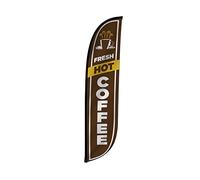 LookOurWay Fresh Hot Coffee Brown Feather Flag, 12-Feet