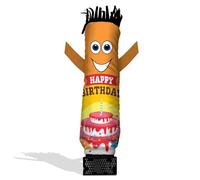 LookOurWay Mini Air Dancers Inflatable Tube Man Set Desktop Size, Happy Birthday