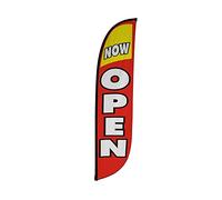 LookOurWay Now Open Feather Flag, Red, 12-Feet
