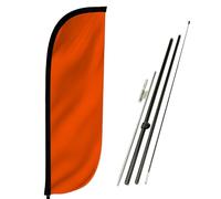 LookOurWay Solid Color Orange Feather Flag Complete Set with Poles & Ground Spike, 5-Feet