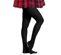 Looks Divine Gift Girls Ballet Tights Ultra-Soft Durable Microfiber Footed Tights for School, Dance & Sports (UK, Age, 4 Years, 6 Years, Regular, Black)