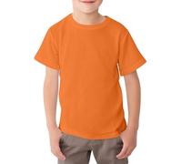 Looks Divine Gift Kids T-Shirt Crew Neck Short Sleeve Boys Cotton T-Shirt Plain Tops for Childerns (UK, Age, 7 Years, 8 Years, Regular, Orange)