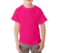 Looks Divine Gift Kids T-Shirt Crew Neck Short Sleeve Boys Cotton T-Shirt Plain Tops for Childerns (UK, Age, 12 Years, 13 Years, Regular, Fuchsia Pink)