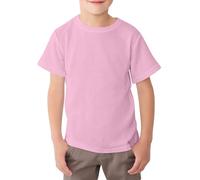 Looks Divine Gift Kids T-Shirt Crew Neck Short Sleeve Boys Cotton T-Shirt Plain Tops for Childerns (UK, Age, 9 Years, 11 Years, Regular, Light Pink)