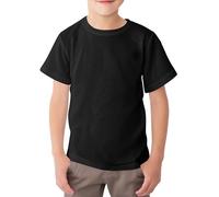 Looks Divine Gift Kids T-Shirt Crew Neck Short Sleeve Boys Cotton T-Shirts Plain Tops for Childerns (UK, Age, 7 Years, 8 Years, Regular, Black)