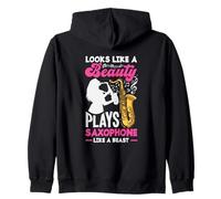 Looks Like A Beauty Plays Saxophone Like A Beast Saxophone Zip Hoodie