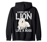 Looks Like A Lion Acts Like A Boss Great Pyrenees Zip Hoodie