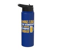 Looks Like I May Accidentally Get Drunk On Purpose Today Stainless Steel Insulated Water Bottle