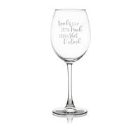 Looks Like It's Fuck This Shit O'clock Engraved Crystal Red Wine Glasses, Crystal Clear Star Glass Laser Cut Rim for Wine Tasting, Elegant Party Drinking Glassware, 17 OZ