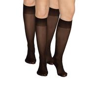 looksy 2pcs Women Knee High Socks Anti-Pressure Band 60 Den One Size Warm Stocking Long Boot Opaque, Pack Of 2, Mocca
