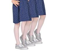 looksy 3 Pack Girls Tights 20 Den White Sheer Lightweight Footed Hosiery Second Skin Italian Style Plain Tights for Ballet Dance and School, Bianco 7/8 years