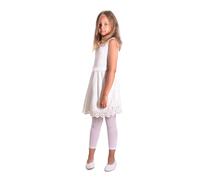 looksy Girls Footless Tights Ballet Opaque Thin Leggings for Little Lady 7/8 Length Fashionable Children Gymnastics School Pants Alice, Bianco 110/116 cm (5/6 years)