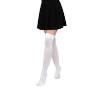 looksy women white thigh high socks girls knee high warm stocking long boot opaque Over Knee High 100 DEN, Bianco 1/2