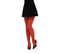 looksy Womens Hold Ups Opaque Self-supporting Stockings 60 den Elastic Band Tape Plus Size Thigh-High, Red XXL/3XL Plus size