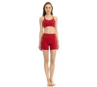 Lookus Summer,Women's High Waisted Activewear Shorts with pockets for Gym,Yoga,Running,Workout, All Sports (S, Red)
