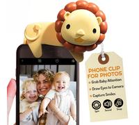 Looky Lou - Lion Rattle Phone Clip for Baby Pictures, Newborn Photography, Monthly Milestones, Photoshoot Props & First Birthdays - New Parent, Grandparent, Shower, Registry