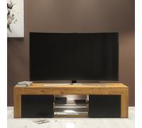 Loom 130cm TV Unit LED - Black Matt Doors