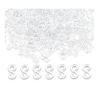 Loom Bands S Clips 500Pcs Clear Rubber Band Connectors, Rubber Band Clips Loom Band Connectors Refills Kit, for Weaving Necklace Jewelry Accessories Craft Making