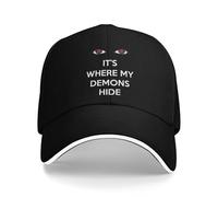 Loom Baseball Cap It is Where My Demons Hide Hiking Fishing Trucker Hat Men Women Stylish Print Baseball CapsCotton，for All Seasons