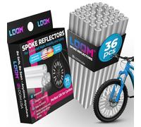 LOOM® Bike Spoke Reflectors Gift Set | 36 Pcs | Premium 8cm Reflective Clips for Bicycles - 360° High Visibility Wheel Spoke Skins - Night Safety Accessories for MTB Road Bike E-Scooters & Kids