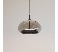 LOOM DESIGN Avalon LED hanging light, black/grey Ø 20 cm glass
