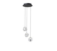 LOOM DESIGN LED pendant light Ice Ball 3, clear, acrylic