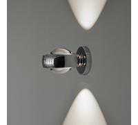 LOOM DESIGN LED wall lamp Optic chrome-coloured aluminium Ø 12cm