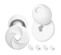 Loom Heavens Ultra Quiet Ear Plugs for Sleep-Noise Reduction,Soft Reusable Silicon Earplugs, Water Resistant- Remove able 8 Tips in XS,S,M,L,Sound Reduction to 33DB-Black (White)