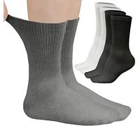 LOOM KNIT Diabetic Socks Non-Binding, 6 Pairs Non Elastic Gentle Grip for Swollen & Painful Legs, Extra Wide Breathable Cushioned Sock For Comfortable Feet Ankle Smooth Toe Seam Men Size 6-14