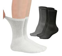 LOOM KNIT Diabetic Socks Non-Binding, 6 Pairs Non Elastic Gentle Grip for Swollen & Painful Legs, Extra Wide Breathable Cushioned Sock For Comfortable Feet Ankle Smooth Toe Seam Men Size 6-11