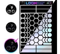 LOOM Reflective Stickers Kit (67pcs blackv2)| Self-Adhesive Bike Decals for Nighttime Safety | Reflective Sticker for Helmet, Motorcycle, Bicycle, Car & Stroller | Waterproof Visibility Stickers