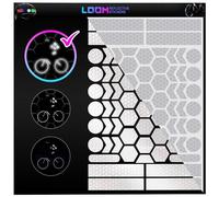 LOOM Reflective Stickers Kit (67pcs Brilliant-Gray)• Nighttime Safety Waterproof Self-Adhesive Decals for Helmets, Skateboard, Bike, Scooter, E-Bike, Motorcycle & Strollers • Bright Colors