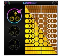 LOOM Reflective Stickers Kit (67pcs Brilliant-YEL)• Nighttime Safety Waterproof Self-Adhesive Decals for Helmets, Skateboard, Bike, Scooter, E-Bike, Motorcycle & Strollers • Bright Colors