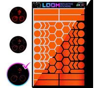 LOOM Reflective Stickers Kit (67pcs-Orange)• Nighttime Safety Waterproof Self-Adhesive Decals for Helmets, Skateboard, Bike, Scooter, E-Bike, Motorcycle & Strollers • Bright Colors