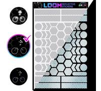 LOOM Reflective Stickers Kit (67pcs Prism-Gray)• Nighttime Safety Waterproof Self-Adhesive Decals for Helmets, Skateboard, Bike, Scooter, E-Bike, Motorcycle & Strollers • Bright Colors