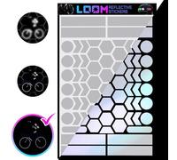 LOOM Reflective Stickers Kit (67pcs WHI-Gray)• Nighttime Safety Waterproof Self-Adhesive Decals for Helmets, Skateboard, Bike, Scooter, E-Bike, Motorcycle & Strollers • Bright Colors