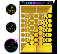 LOOM Reflective Stickers Kit (67pcs Yellow)• Nighttime Safety Waterproof Self-Adhesive Decals for Helmets, Skateboard, Bike, Scooter, E-Bike, Motorcycle & Strollers • Bright Colors