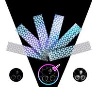 LOOM Reflective Stickers Kit (6pcs Prism-Gray)• Nighttime Safety Waterproof Self-Adhesive Decals for Helmets, Skateboard, Bike, Scooter, E-Bike, Motorcycle & Strollers • Bright Colors