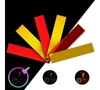 LOOM Reflective Stickers Kit (6pcs YelRed)• Nighttime Safety Waterproof Self-Adhesive Decals for Helmets, Skateboard, Bike, Scooter, E-Bike, Motorcycle & Strollers • Bright Colors