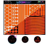 LOOM Reflective Stickers Mega Kit (101pcs Orange)• Nighttime Safety Waterproof Self-Adhesive Decals for Helmets, Skateboard, Bike, Scooter, E-Bike, Motorcycle & Strollers • Bright Colors