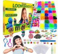 Loomartic 6000+Elastic Rubber Loom Bands Kit Premium Quality Loom Bands Kits for Girls in 20 Multi Colors with Bracelet Beads for Friendship Bracelet Making kit for Girls and Birthday Gifts for Girls