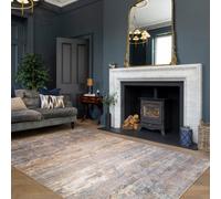 Loomed Blue Soft Machine Washable Washable Abstract Living Area Rug - 300 X 80Cm