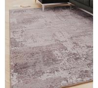 Loomed Distressed Design Cotton Chenille Rug Grey Beige Machine Washable 80Cm X 150Cm