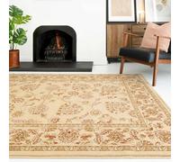 Loomed Gold Cream Classical Oriental Floral Medallion Runner Rug 60Cm X 240Cm