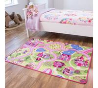 Loomed Kids Interactive Funfair Village Play Mat Soft Bedroom Rug 95X133Cm