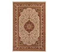 Loomed Red Cream Gold Classical Oriental Medallion Area Rug 80Cm X 150Cm