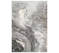 Loomed Silver Grey Modern Textured Marble Area Rug 80X150Cm
