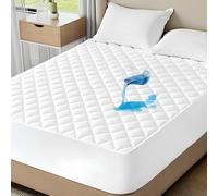 LOOMERIG 100% Waterproof Mattress Protector King Size - Extra Deep 40cm Fitted Skirt, Breathable & Anti-Allergy Mattress Cover for Ultimate Comfort (White, 152x200cm)
